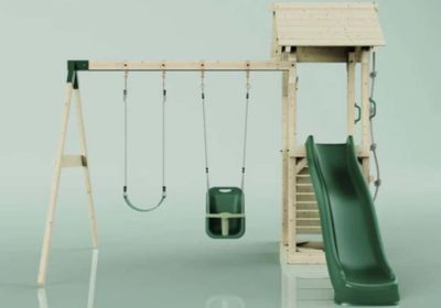Aire de jeux PolarPlay Vimmerby Aire de jeux portique bois avec toboggan & échelle d'escalade