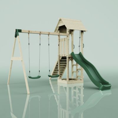 Aire de jeux PolarPlay Vimmerby Aire de jeux portique bois avec toboggan & échelle d'escalade