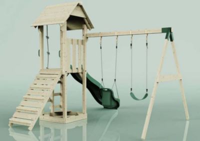 Aire de jeux PolarPlay Vimmerby Aire de jeux portique bois avec toboggan & échelle d'escalade