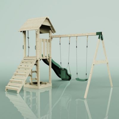 Aire de jeux PolarPlay Vimmerby Aire de jeux portique bois avec toboggan & échelle d'escalade