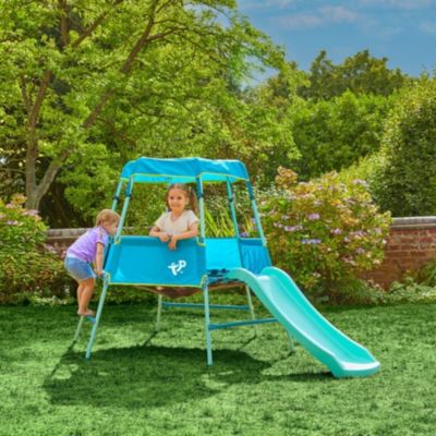 Aire de jeux évolutive AVENTURIER en métal  bleu
