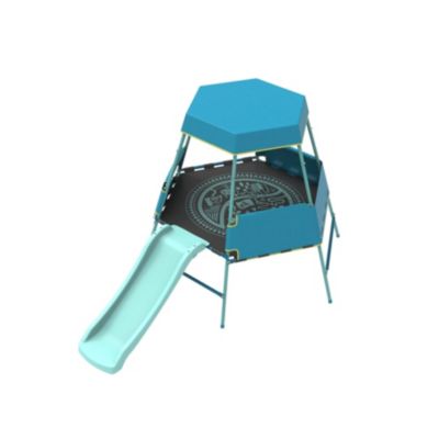 Aire de jeux évolutive AVENTURIER en métal  bleu