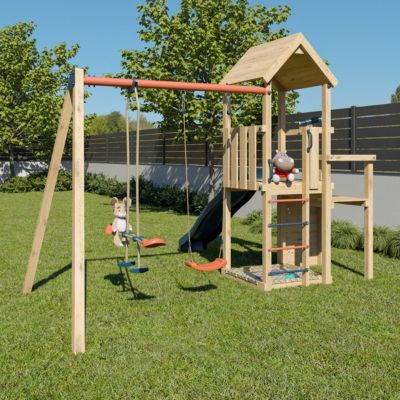 Aire de jeux Xchange Player bois poutre métal