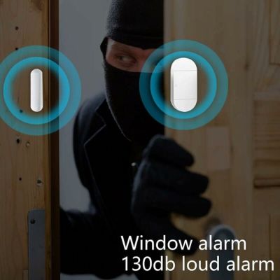 Alarme de porte avec sirène puissante de 130 dB, alarme magnétique sans fil pour porte et fenêtre pour la maison et le bureau