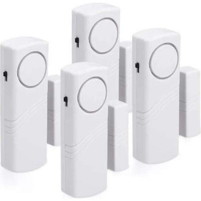 Alarme porte et fenetre sans fil magnetique 100 dB lot de 4 detecteurs 9.3L x 1.4L x 2.2H cm - KWMOBILE