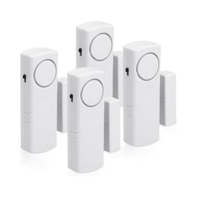 Alarmes de portes et fenêtres, lot de 4, alarmes anti-intrusion sans fil, fonctionnement magnétique - 100 dB