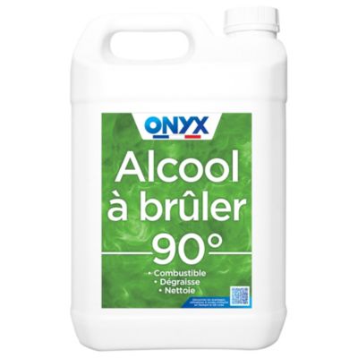 Alcool à brûler 90° pour métal, bois, tissus et vitres Onyx 5 L