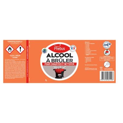 Alcool à brûler pour chauffer et nettoyer Phebus 1L