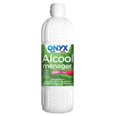 Alcool ménager nettoyant, dégraissant et désinfectent Onyx parfum rose 1L