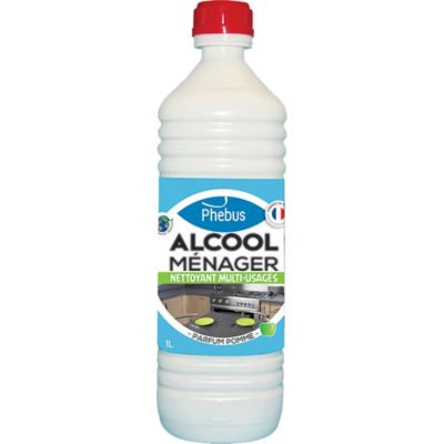Alcool ménager nettoyant multi-usages Phebus parfum pomme 1L