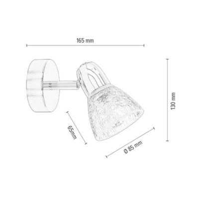 Alga Applique 1xE14 Max.40W Métal Chromé/Verre Transparent