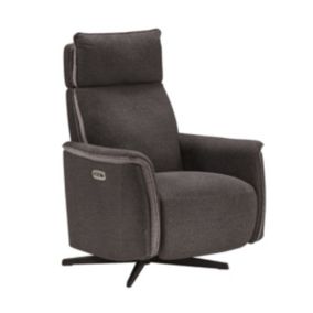 ALICANTE - Fauteuil Electrique Tissu Gris Foncé Chiné 2 Tons