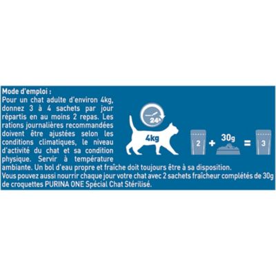Aliment pour chat stérilisé One Spécial chat Stérilisé Effilés en sauce :bœuf poulet saumon dinde 8 x 85g
