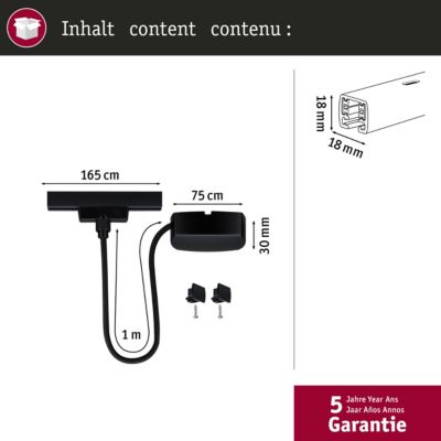 Alimentation par câble URail Paulmann IP20 max.1000W L.8 x l.8 x H.3cm noir