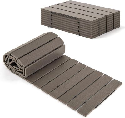 Allée de Jardin 242 CM,Surface Antidérapante, Connexion Métallique,Poignée de Transport,pour Terrasse, Plage, Jardin, Cour (43CM)