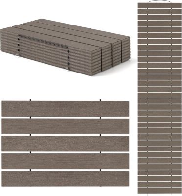 Allée de Jardin 242 CM,Surface Antidérapante, Connexion Métallique,Poignée de Transport,pour Terrasse, Plage, Jardin, Cour (55CM)
