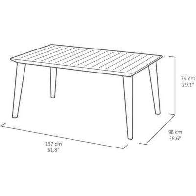 ALLIBERT JARDIN Table Lima 160 6 personnes - Design contemporain - Cappucino