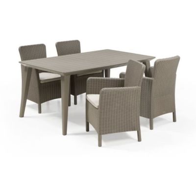 ALLIBERT JARDIN Table Lima 160 6 personnes - Design contemporain - Cappucino