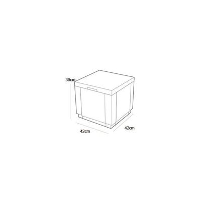 ALLIBERT JARDIN Table-pouf avec coussin et rangement integre - Imitation rotin tresse graphite