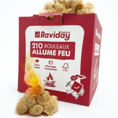 Allume Feu Laine de Bois, 210 pièces - 2.5 kg, Allume Feu Cheminée, RAVIDAY