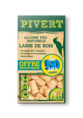 allume feu laine de bois x48