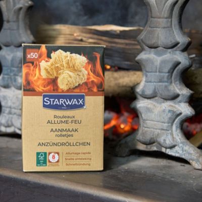 Allume-feu rouleaux pour barbecue et cheminée, 50 pièces allumage rapide Starwax