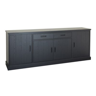 ALPHA - Ensemble Buffet 4 Portes et Table Repas Ovale 200cm
