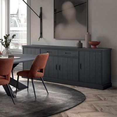 ALPHA - Ensemble Buffet 4 Portes et Table Repas Ovale 230cm