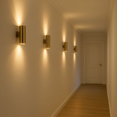 ALPINALUZ Applique Murale Bronze Vieilli  Lumière Double Haut/Bas, 2 Douilles GU10, Métallique, Ampoules Non Incluses