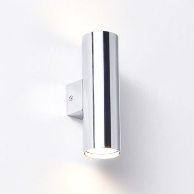 ALPINALUZ Applique Murale Chromée Lumière Double Haut/Bas, 2 Douilles GU10, Métallique, Ampoules Non Incluses