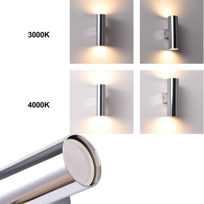 ALPINALUZ Applique Murale Chromée Lumière Double Haut/Bas, 2 Douilles GU10, Métallique, Ampoules Non Incluses