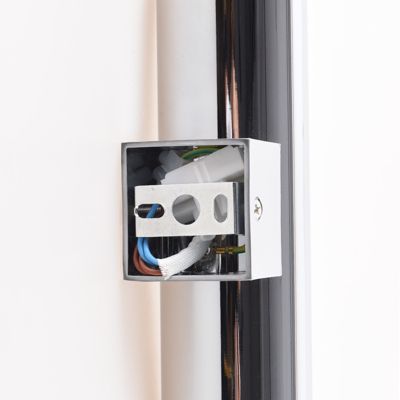 ALPINALUZ Applique Murale Chromée Lumière Double Haut/Bas, 2 Douilles GU10, Métallique, Ampoules Non Incluses