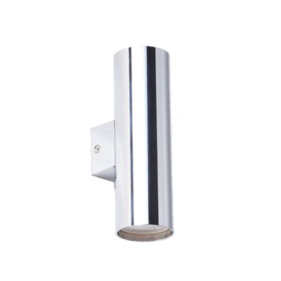 ALPINALUZ Applique Murale Chromée Lumière Double Haut/Bas, 2 Douilles GU10, Métallique, Ampoules Non Incluses
