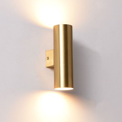 ALPINALUZ Applique Murale Dorée  Lumière Double Haut/Bas, 2 Douilles GU10, Métallique, Ampoules Non Incluses