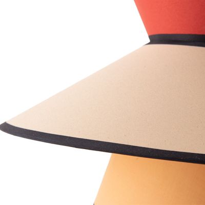 ALPINALUZ Lampadaire Multicolore 40cm, Abat-jour en Tissu et Bois, E27, Style Rétro-Boho Citronnelle avec Chaînette d Allumage