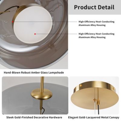 ALPINALUZ Suspension LED en cristal Alpinaluz 38 cm, 25 W, intensité variable avec télécommande Lumière chaude/neutre/froide
