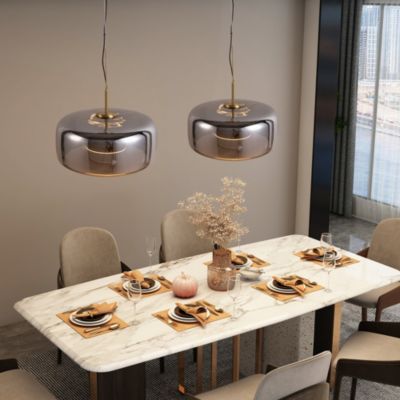 ALPINALUZ Suspension LED en cristal Alpinaluz 38 cm, 25 W, intensité variable avec télécommande Lumière chaude/neutre/froide