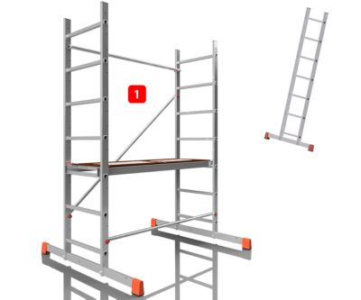 AluCombine 3 300 hauteur de travail 3m echafaudage echellee traverse