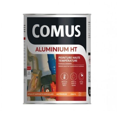ALUMINIUM HAUTE TEMPERATURE Gris argent 3L  - Peinture métallisée pour tuyauteries et radiateurs -COMUS