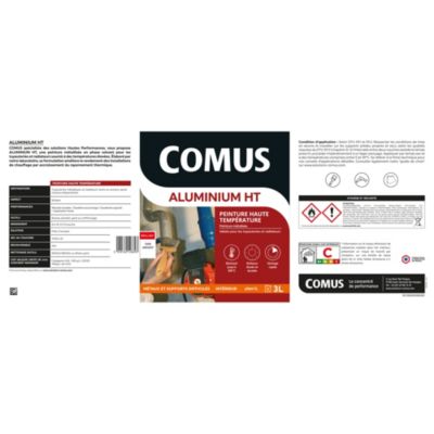 ALUMINIUM HAUTE TEMPERATURE Gris argent 3L  - Peinture métallisée pour tuyauteries et radiateurs -COMUS