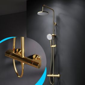 AM.PM Colonne de douche avec robinet baignoire thermostatique F07XA499 X-Joy, d'or