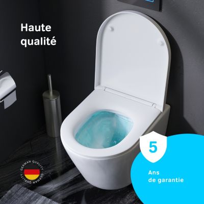 AM.PM WC suspendu FlashClean  sans rebord avec couvercle de siège Softclosing, Blanc CNA1700SC Flash
