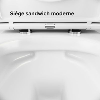 AM.PM WC suspendu FlashClean  sans rebord avec couvercle de siège Softclosing, Blanc CNA1700SC Flash