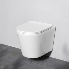 AM.PM WC suspendu FlashClean Spike sans rebord avec couvercle de siège Softclosing, Blanc CPA1900SC