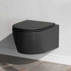 AM.PM WC Suspendu FlashClean X-Joy S sans rebord avec couvercle de siège Softclosing, Noir CXB1700MBSC