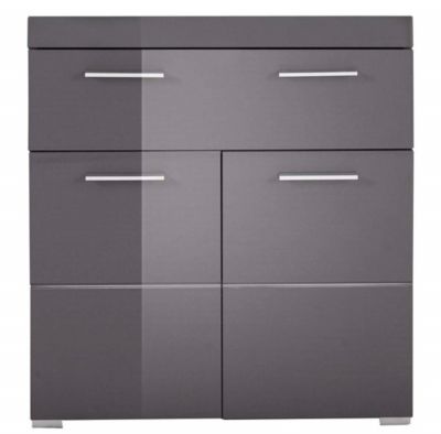 AMANDA - Meuble bas  mélaminé gris. L - H - P : 73 - 79 - 31 cm