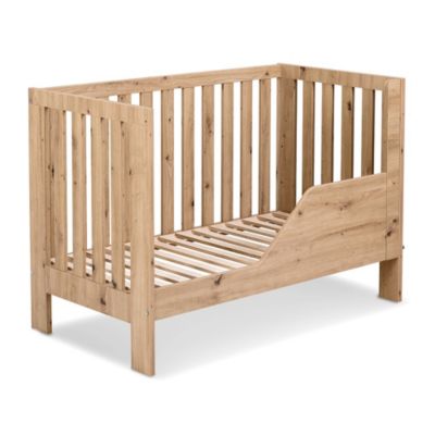 AMELIA II Lit bébé évolutif avec barrière de sécurité Chêne sans tiroir