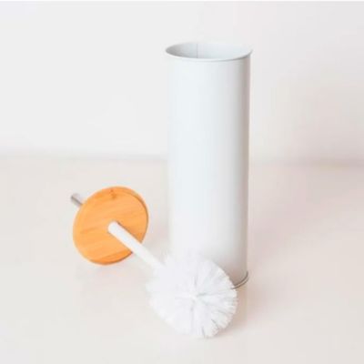 AMIG - Brosse toilette  NATURLINE - 95 x 380 mm - Acier / Bambou - Blanc