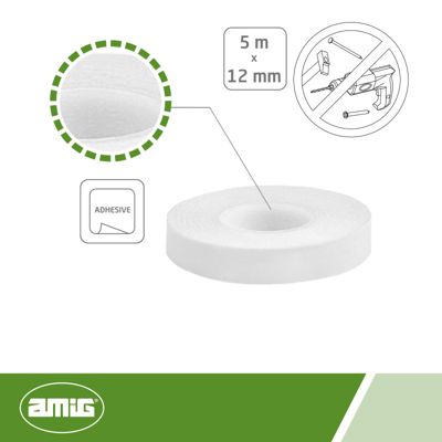 AMIG - Ruban adhésif à deux côtés  512 - 5 m x 12 mm - Blanc