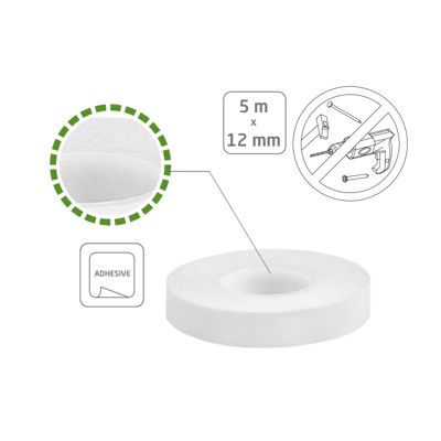 AMIG - Ruban adhésif à deux côtés  512 - 5 m x 12 mm - Blanc